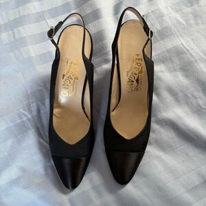 Salvatore Ferragamo Black Patent Leather Heels
